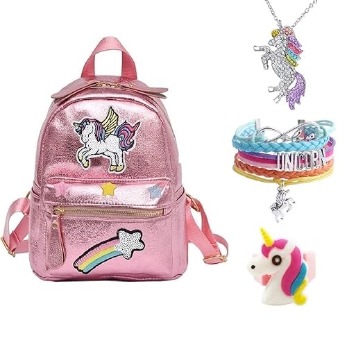 Fanovo Pink Rainbow Unicorn Backpack, Cute Toddler Backpack