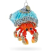Orange Crab Blown Glass Christmas Ornament