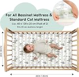 Yoofoss Travel Cot Sheets 60x120 cm Two Pack Grey Forest view 2