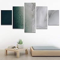 SIGNWIN 5 Panel Canvas Wall Art Aerial Beach Beach Coastal Cool Minimalism Multicolor Photography Relax/Calm for Home Decorations Ready to Hang - 60
