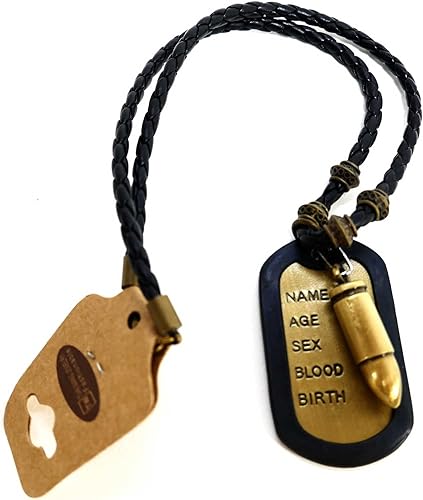Amazon Co Jp ドッグタグプレート メンズチョーカー 短い弾丸 Acd 015 メンズネックレス ミリタリーネックレス アンティーク風 ジュエリー