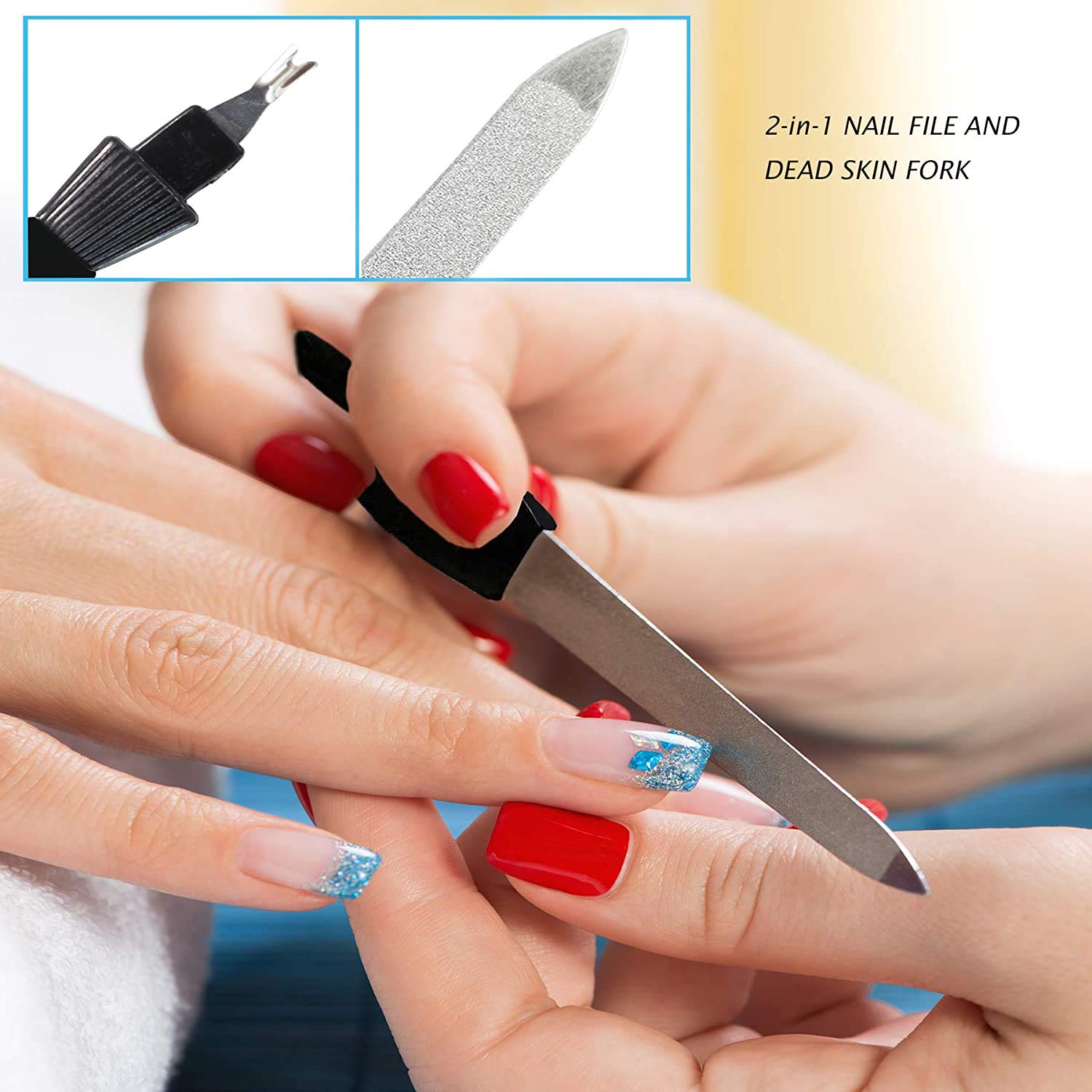 Pedicure Kit Professional 15 in 1, AOMEES Pedicure Set Stainless Steel Foot Rasp Foot Peel and Callus Clean Feet Dead Skin Tool Set, Callus Remover with Nail Toenail for Home&Salon Care Tools Set : Beauty