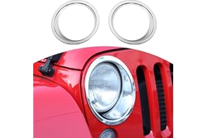 RT-TCZ for Wrangler JK Headlight Cover Trim Bezels for Jeep Wrangler JK JKU 2007-2017 Chrome Exterior Accessories 2pcs