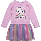 Hello Kitty Girls French Terry Tulle Dress Toddler to Big Kid Sizes (2T - 14-16)