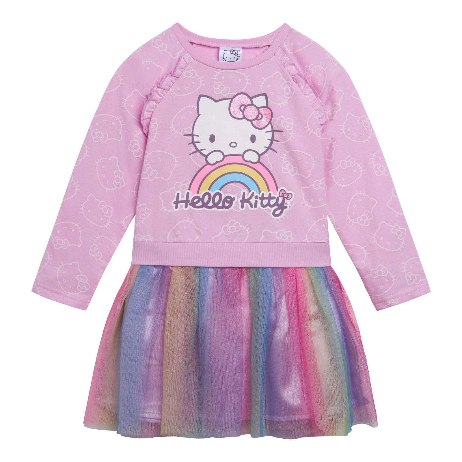 Photo 1 of Hello Kitty Toddler Girls French Terry Dress Pink/Rainbow 3T