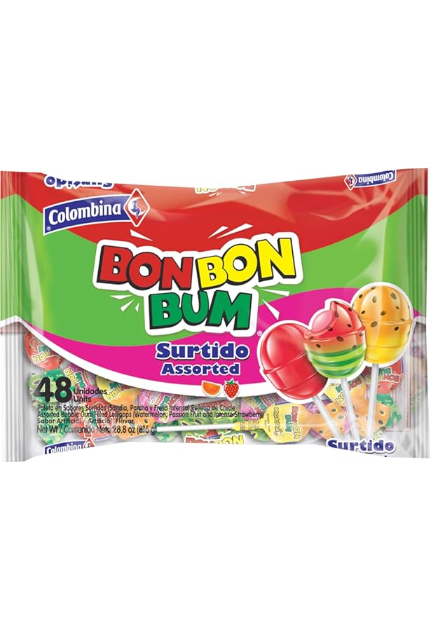BonBon.① Amazon.com : Bon Bon Bum – Fruity Lollipop with Bubble Gum center