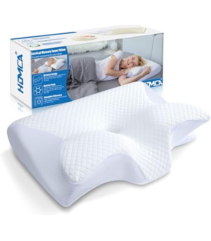 YourFacePillow - Oreiller Ergonomique Cervical Mousse Mémoire Pour Dormir Sur Le Dos, Grand Avec Housse Satin