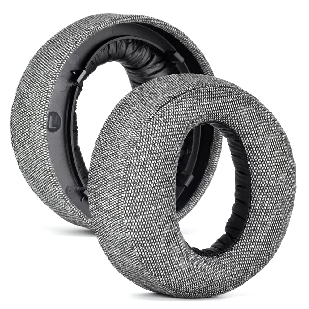 Yaowanguan Linen Replacement Ear Pads for Sony Playstation 5 PS5 Pulse 3D Wireless Headset,Grey Repair Memory Foam Headphones Ear Cushions/Cups/Covers
