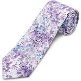 GHTIYLP Cotton Floral Ties for Men 2.76" Men's Skinny Tie Linen Flower Printed Neck Tie for Wedding Dating Party
