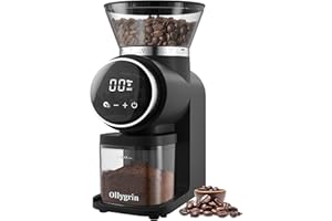 Ollygrin Burr Coffee Grinder Electric with 30 Grind Size, Coffee Beans Grinder for Home Use - Up to 12 Cups