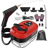 Steam Cleaner for Home, 15s Heat-Up, 1.2L Water Tank, 6-Level Adjustable Handle, Handheld Steam Cleaner for Car Detailing, Dirt, Furniture, Couch, Floor Tile, Bathroom, Bed Bugs, 9Pcs Accessories