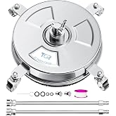 TOR 14" Pressure Washer Surface Cleaner 4000 PSI Stainless Steel, 4 Wheels