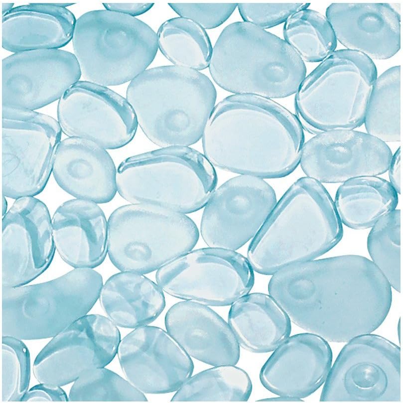 iDesign Pebblz Suction Non-Slip Square Bath Mat for Shower, Bathtub, Stall, 22" x 22", Blue: Home & Kitchen