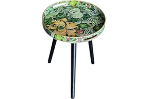 Zosenley Round Indoor Side Tables with Detachable Wooden 3 Legs, Versatile Indoor Tray Table, Perfect for Indoor Round Coffee Table Tea, and Relaxation Time 17.7 Inch (Green Morris)