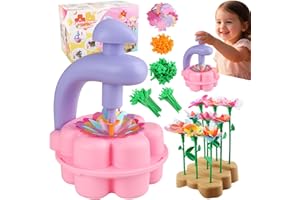 INKZOO DIY Flower Craft Kit, 3 4 5 6 7 8 Year Old Girl Birthday Gift, Fabric Flower Bouquets Toys Crafts for Kids Ages 4-8, Preschool Activities Educational Toys for 4+ Year Old Felt Craft Kits