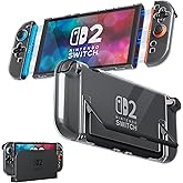 RHOTALL Clear Dockable Case Compatible with Nintendo Switch 2(2025),Slim Transparent Shell with Comfortable Grip Design, Protective Cover for Switch 2,Hard PC Accessories Case, Anti-Scratch