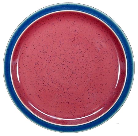 Denby Langley China Harlequin Salad Plate 8 1 2 Red On Blue