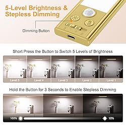 Gritin 10.2inch Under Cabinet Lighting Rechargeable