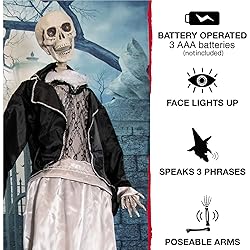 Haunted Hill Farm Life-Size Scary Talking Skeleton