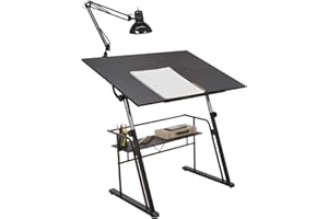 SD STUDIO DESIGNS Studio Designs Zenith Height Adjustable Drafting Table with Shelf in Black, 42" W X 30" D