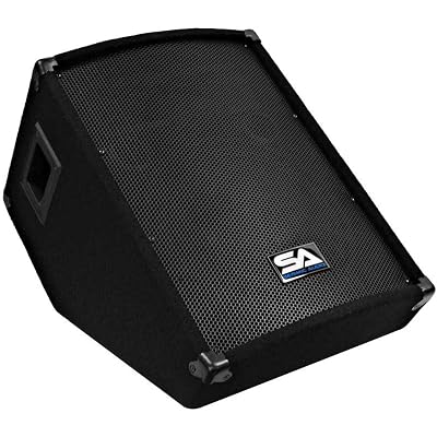 Seismic Audio - Passive 12 Inch Floor Wedge Style Monitor - Studio, Stage, or Floor use - PA/DJ Speakers - Bar, Band, Karaoke, Church, Drummer use