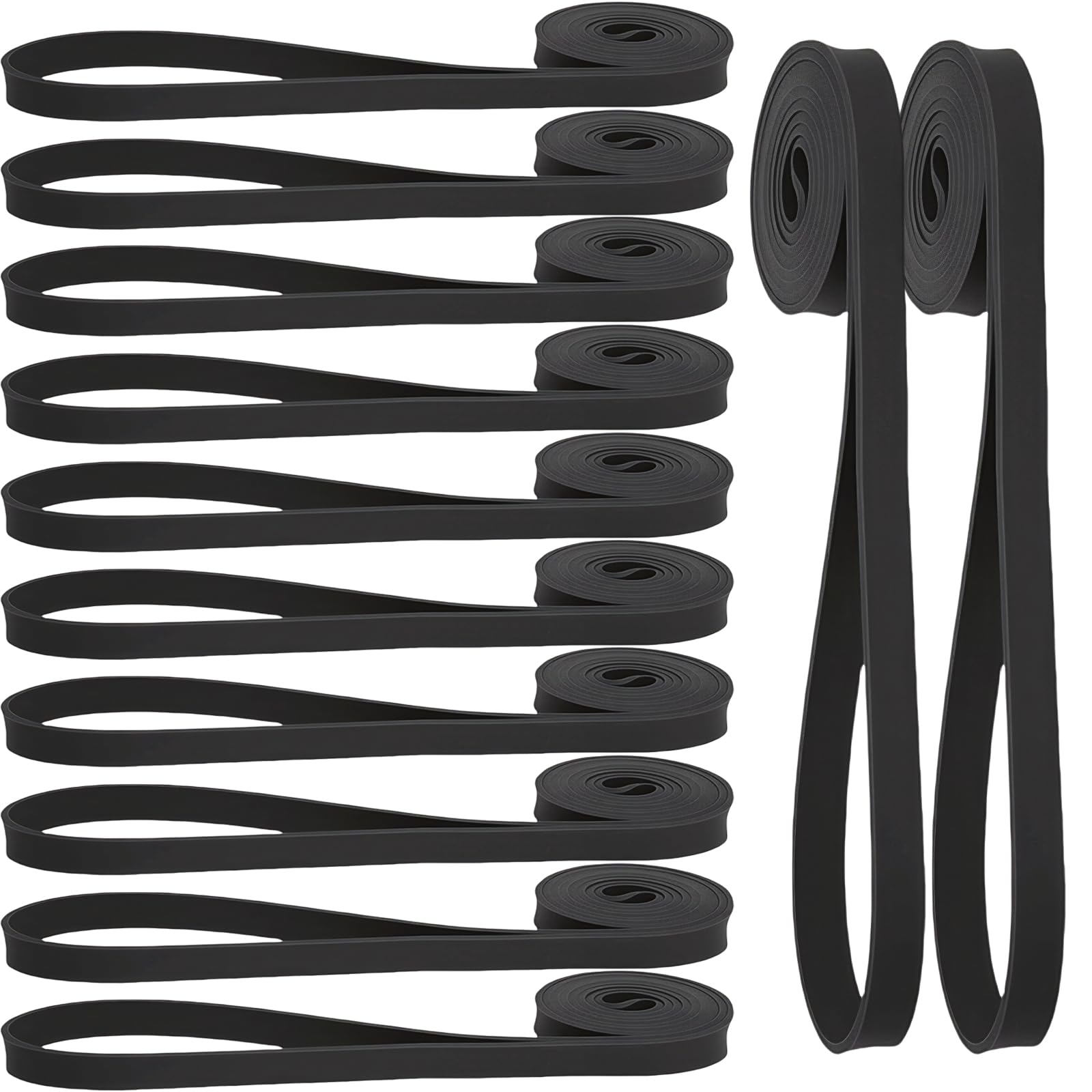 Photo 1 of 12 Pcs Resistance Bands - Pull Up Assist, Strength Training & Physical Therapy for Home Gym | Exercise Loop Bands for Men & Women (Black 25-65lbs)