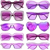 Geopty 10 Pack Pink/Hotpink/Red Sunglasses for Women Set, Trendy Retro Party Sunglasses Costume Accsessory