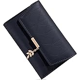 RNIEGA Wallet Woman Leather Small Bifold RFID Blocking Card Holder Ladies Wallet with Zipper Coin Pocket