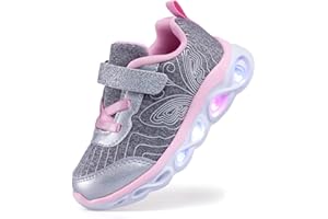 SINOSKY Toddler Girls Led Shoes Kids Light Up Sneakers