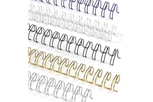 Rayson WR3279M Wire Binding Spines, Multicolor, 3:1 Pitch Double Loop Binding Wires 5/16 Inch, 32-Loop Wire Ring Pack of 100 with Black, Gold, Blue, White, Silver