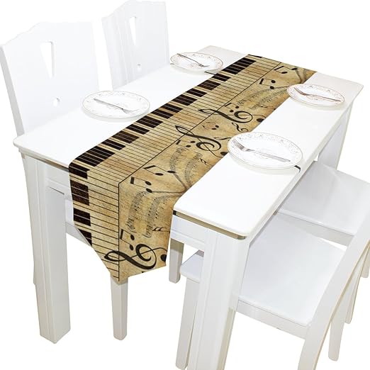 Amazon Com Alaza Vintage Music Note Piano Table Runner Placemat