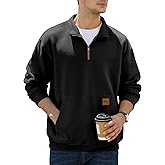 JEMLDL Men's Fleece Quarter Zip Pullover Sweatshirts Casual Long Sleeve Warm Mock Neck Sweatshirt with Pockets