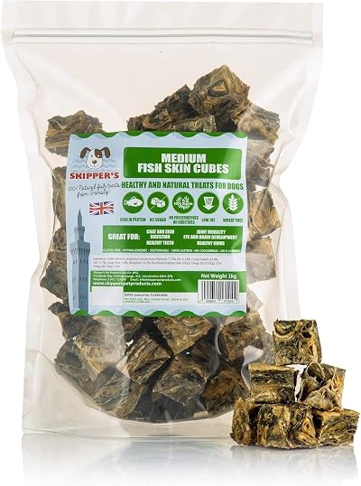 Skipper's Dried Whitefish Skin Jerky Cubes for Dogs 1kg Bulk