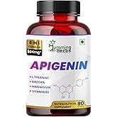 Humming Herbs Apigenin 504mg 6-in-1 Brain & Wellness Supplement with L-Theanine, Bacopa, Magnesium, Vitamin B6, Piper Nigrum – 90 Vegan Capsules