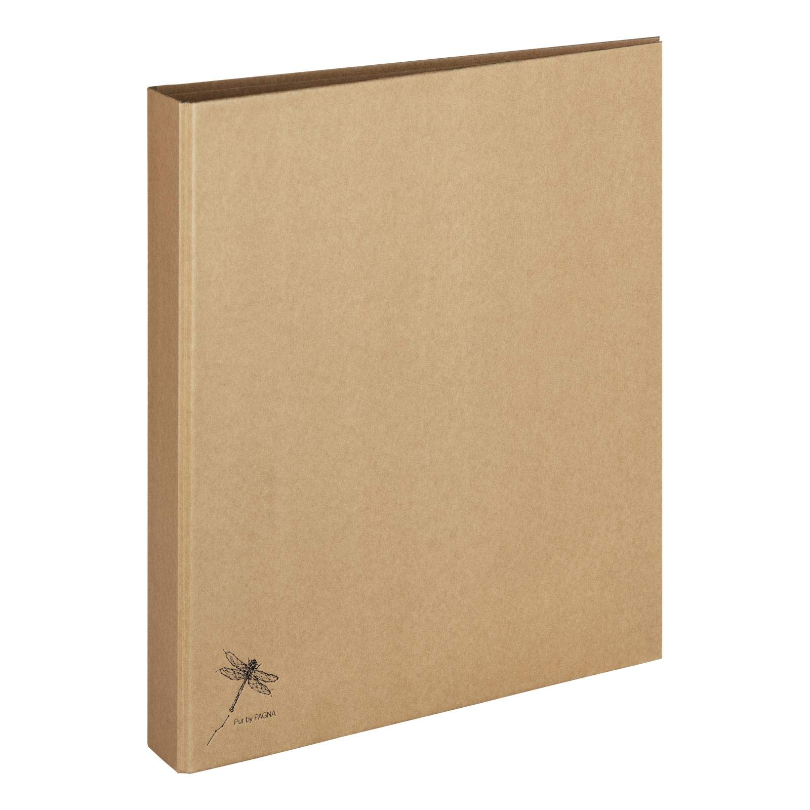 Pagna Ring Binder A4 Pure Practical 2-Ring Mechanism Sturdy Grey Cardboard Coated with Kraft Paper