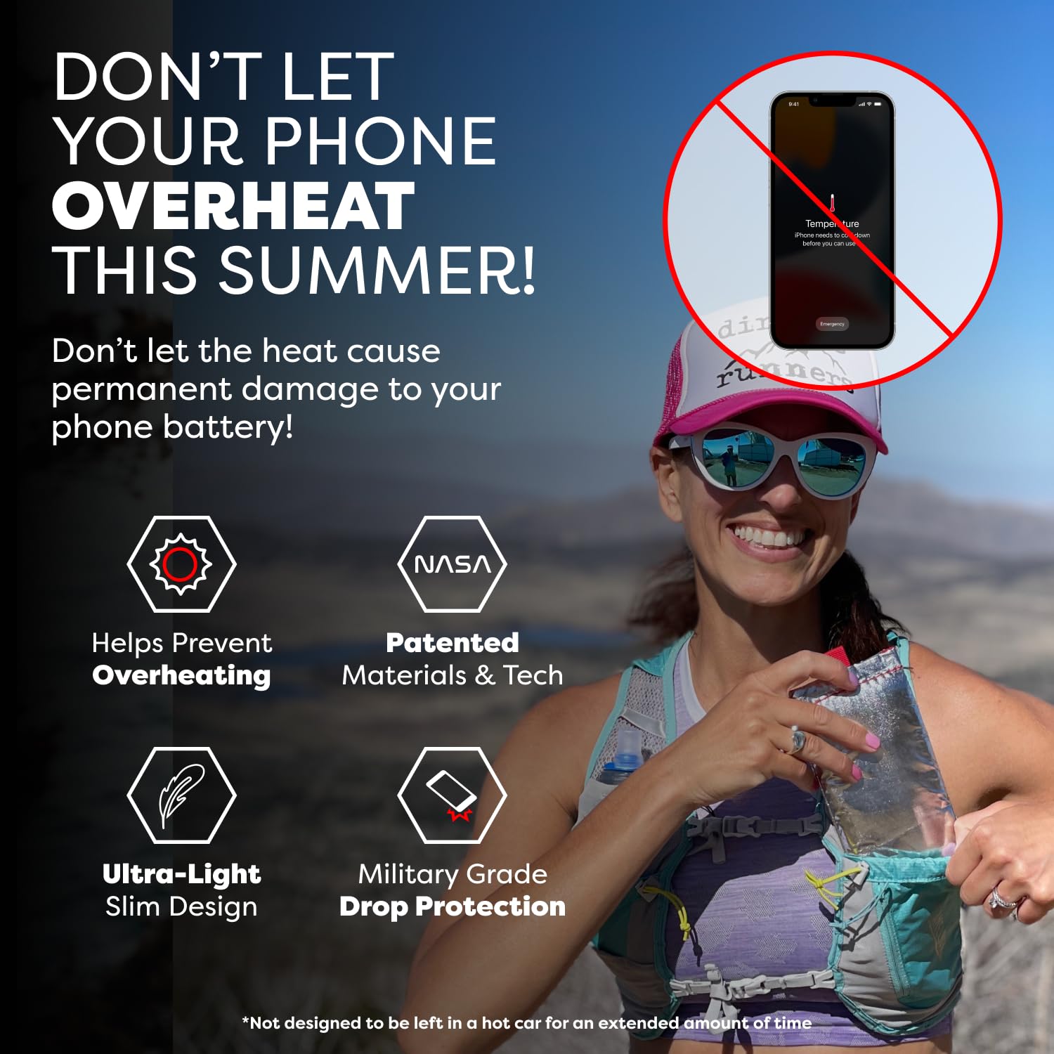 PHOOZY Apollo Thermal Phone Case | Insulated Phone Pouch Extends Battery Life 3X in Freezing Weather | Cold Resistant Drop Protection | Military Grade Water Resistant | Large | Silver