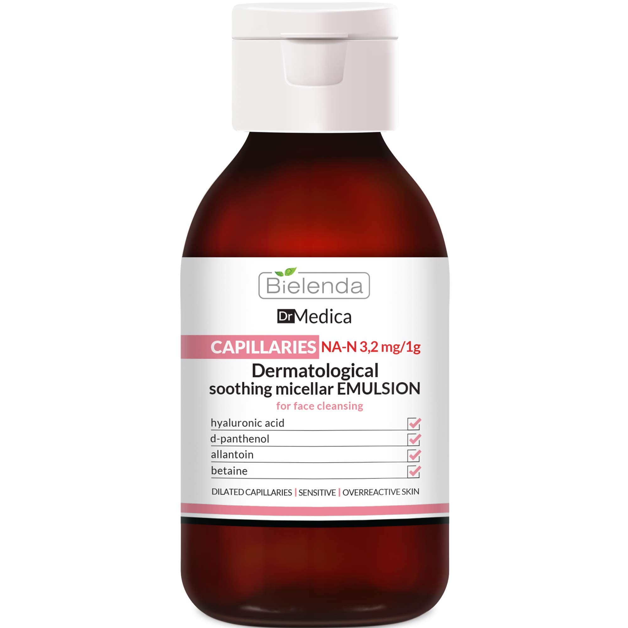 Bielenda Dr Medica - Cleanses The Skin And Removes Makeup, Soothes Skin Irritations, Moisturizes And Prevents Erythema - Dr Medica Capillary Skin Dermatologic Anti-Redness Face Cleanser - 250 ml