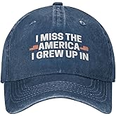 I Miss The America I Grew Up in Hat Women Baseball Hat with Design Caps Navy Blue