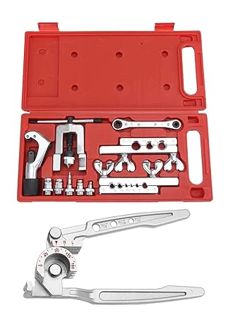 Digital Craft Flaring Swaging Tool Set Tube Cutter Pipe Repair Refrigeration Expander Heavy Duty Steel Flaring Tools Kits Manual Pipe Double Flaring Expender Tool Tube Swaging Kit