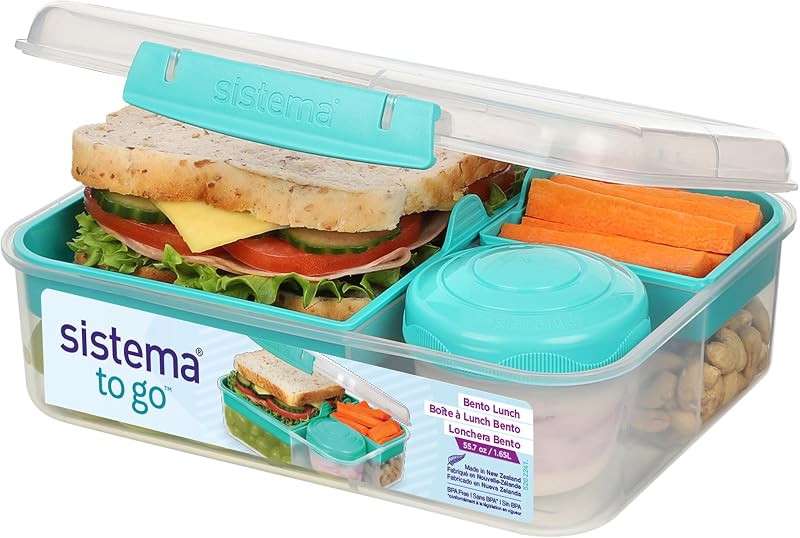 Sistema Bento Box Lunch 1.65 L Minty Teal with Compartments