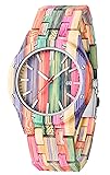 Dentily Colorful Bamboo Wood Watch Polygon Wooden