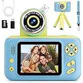 Makolle Camera for Kids, Toddler Volging Cameras Age 3-8 Christmas Birthday Gifts for Boys and Girls 3-12 Year Old Boys Digital Camcorder for Video Portable Kids Selfie Camera with 32GB SD Card Blue