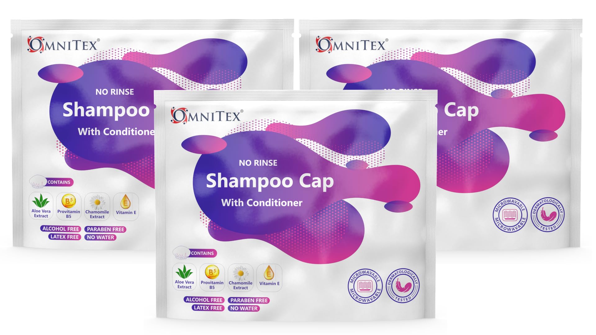 No Rinse Waterless Shampoo Caps - Triple Pack - With conditioner and Vitamins