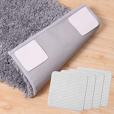 FuKuEn Anti Slip Carpet Grips 10x10cm 4pcs Vacuum Underlay Hard Floor Only