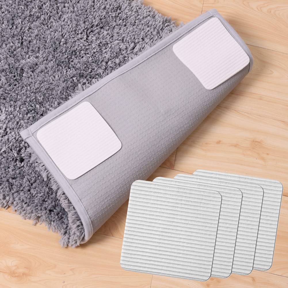 FuKuEn Carpet Corner Grips Non Slip Rug Underlay Vacuum Tech Anti Slip Carpet Grips for Wooden Floors Rug Corner Grippers Stop Mat Slipping 10 x 10 cm 4 pieces