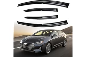 Kinwrdsn Window Visor Weather Shield Rain Guard Deflector Vent Door Visor for 2017-2020 Hyundai Elantra Tape-On Acrylic Window Visors，Window Deflectors