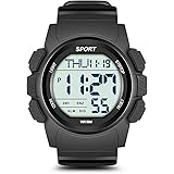 Beeasy Mens Digital Sports Watch Waterproof with Stopwatch Countdown Timer Alarm Mode Dual Time Watch for Men