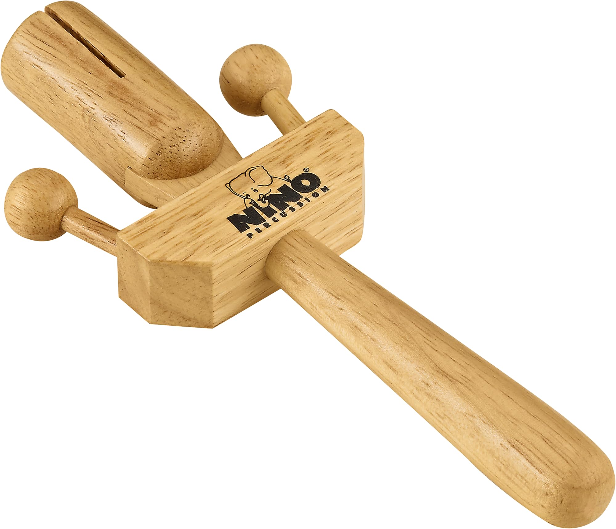 Nino Percussion Woodpecker Children Instrument - Musical Instrument for Children from 3 Years - Siam Oak, Natural (NINO519)