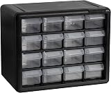 Akro-Mils 10116 16-Drawer Plastic Storage Cabinet Black 26.7 x 16 x 21.6 cm