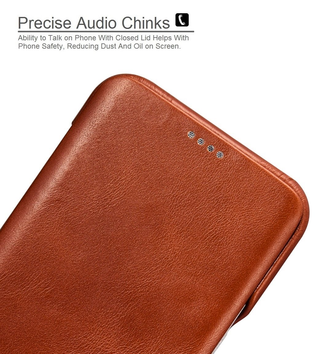 Samsung Galaxy S8 Plus Leather Case - Genuine Leather Vintage Folding Flip Case with Magnetic Closure - Protective Cover for Galaxy S8 Plus 6.2 Inch